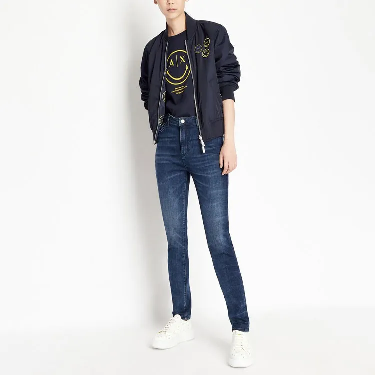 ARMANI EXCHANGEAE ARMANI EXCHANGE X SmileyWorld T Shirt Women's Marine Blue-1