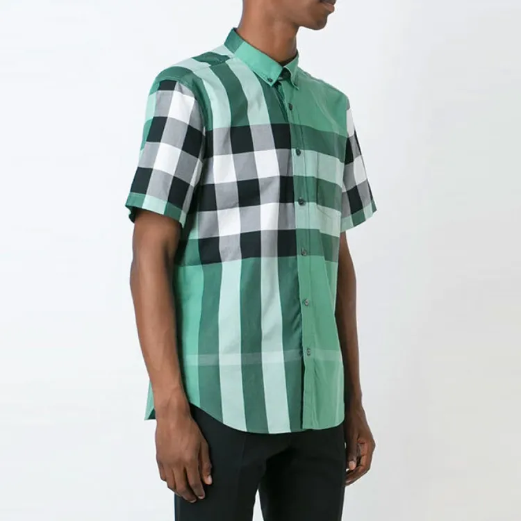 Burberry SS23 Men Single-Breasted Loose Fit Shirt Green-5