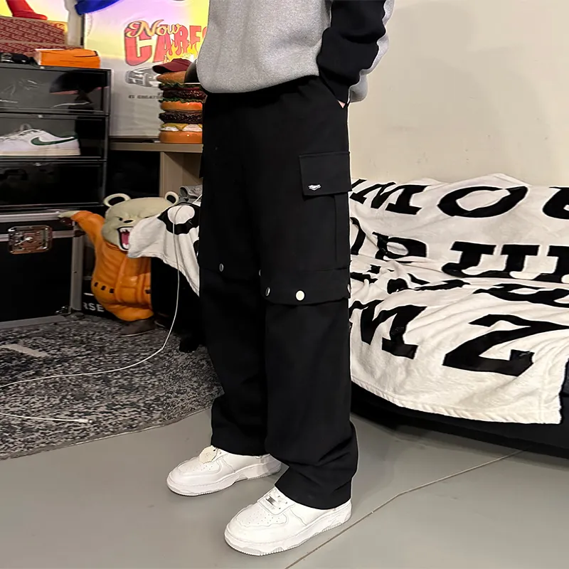 LOOKUN Casual Pants Men Black-3