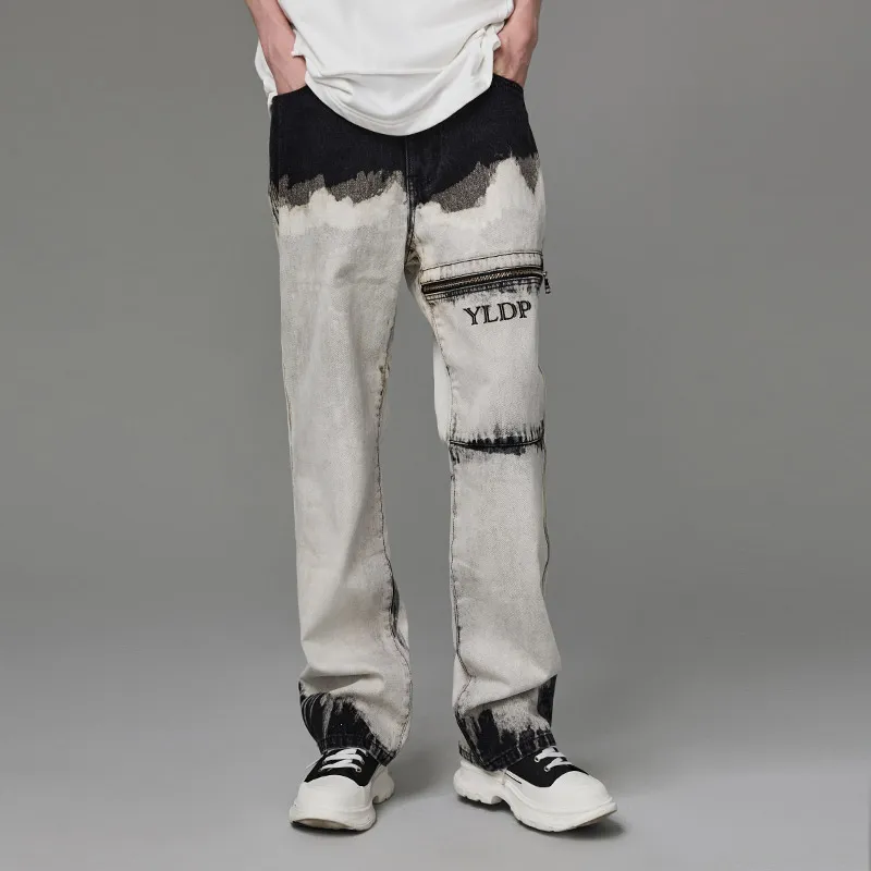 YLDP FW22 Straight Jeans Unisex Light Gray-3