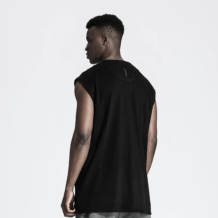NORVINCY Comfortable And Breathable Sweat Wicking Solid Color 100% Cotton Sleeveless T Shirt Unisex-3