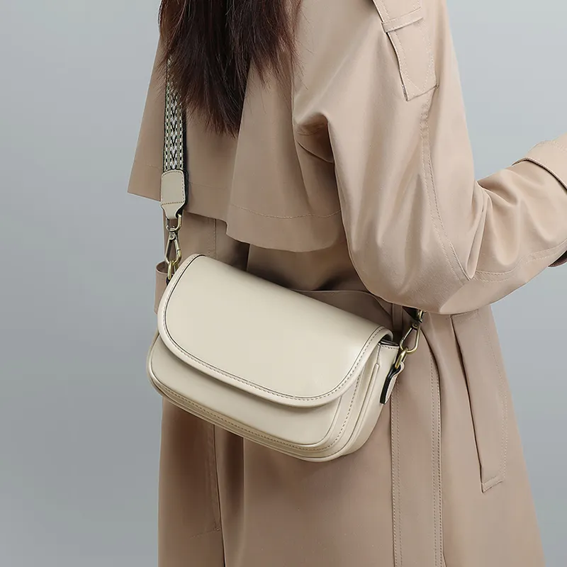 VINEY Cow Leather Bonded Synthetic Leather Small Square Bag Shoulder Bag Small Size Women's Dark Brown-7