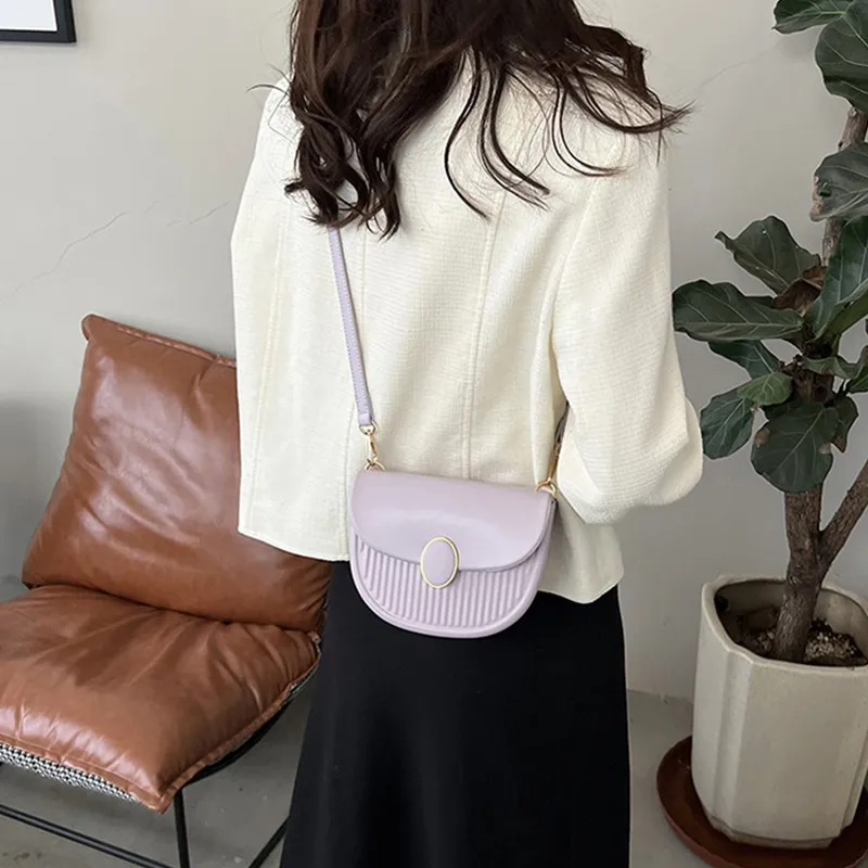 JANE KLAIN PU Saddle Bag Handbag, Shoulder Bag, Crossbody Bag Women's Black/Ecru/Pink/Purple-12