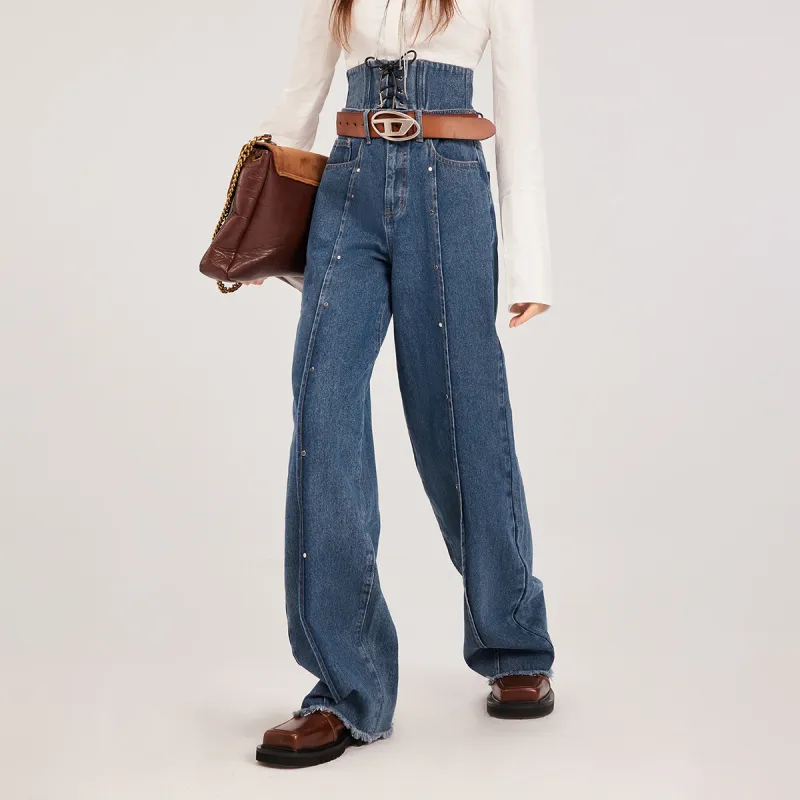 MEETLADY Straight Thickened Jeans Winter Women's-10
