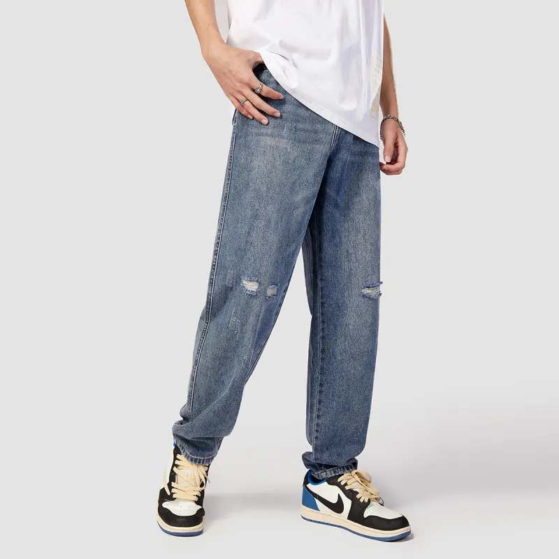 GUKUUL Harem Pants Jeans Unisex Blue-6