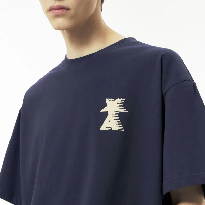 ALL NIGHT DAYS Star Letter Print Unisex T-shirt-5