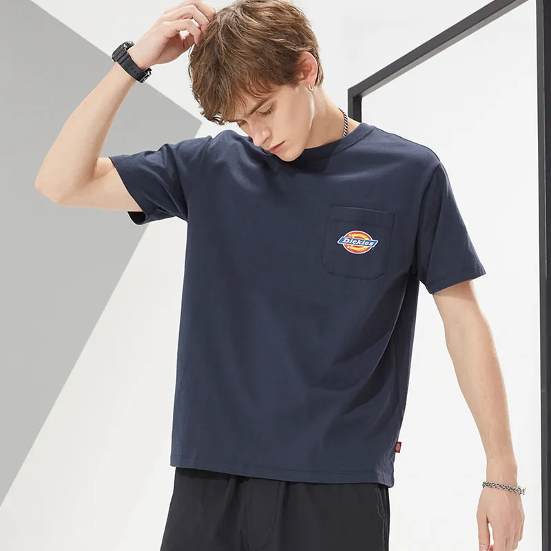 Dickies SS21 Crew Neck Fitted Straight Short Sleeved T Shirt Men's Dark Marine Blue-2