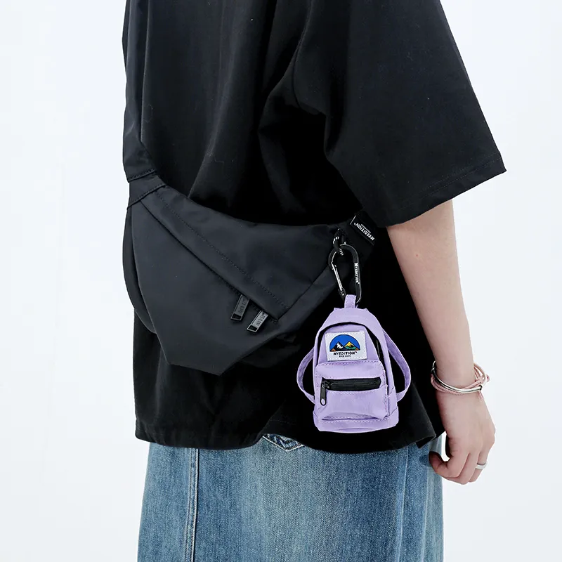 MYEDITION Shoulder Bag, Cell Phone Pouch, Crossbody Bag Nylon Polyester Black/Gray Unisex-8