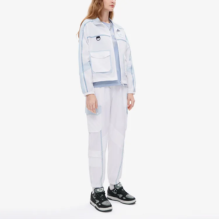 White Mountaineering X FILA FUSION FILA X White Mountaineering Collaboration Cargo Pants Women's Standard White-2