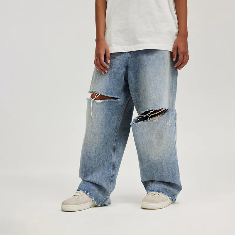 BONELESS 2023 SPRING/SUMMER Jeans Unisex Blue-2