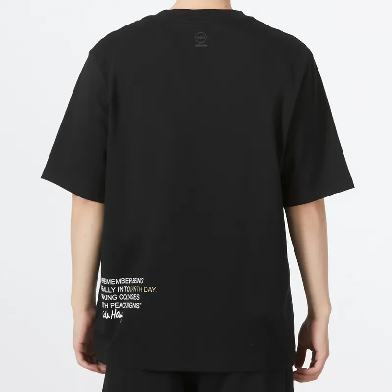 Adidas Neo Drop Shoulder Sleeve T-Shirt Men's Black-3