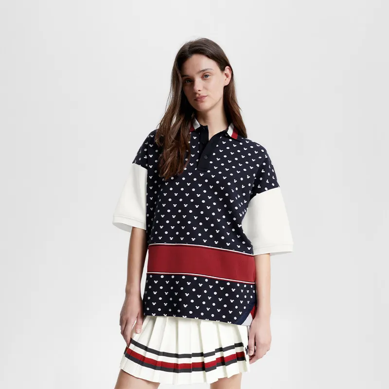 Disney X Tommy Hilfiger Tommy Hilfiger X DISNEY Co branded Series Polo Shirts Unisex Navy Blue, Red, White DW5-3