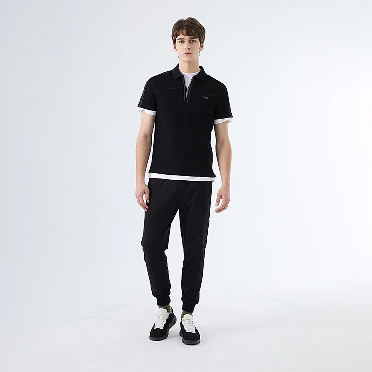 DAVID NAMAN Polo Shirts Men Black-2