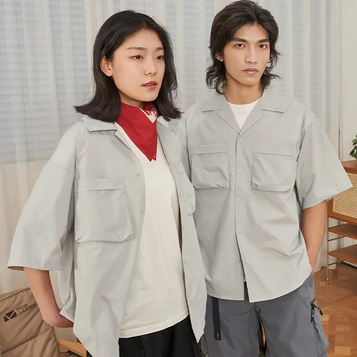 MOBI GARDEN Short Sleeved Shirt Coat Inner Unisex-13