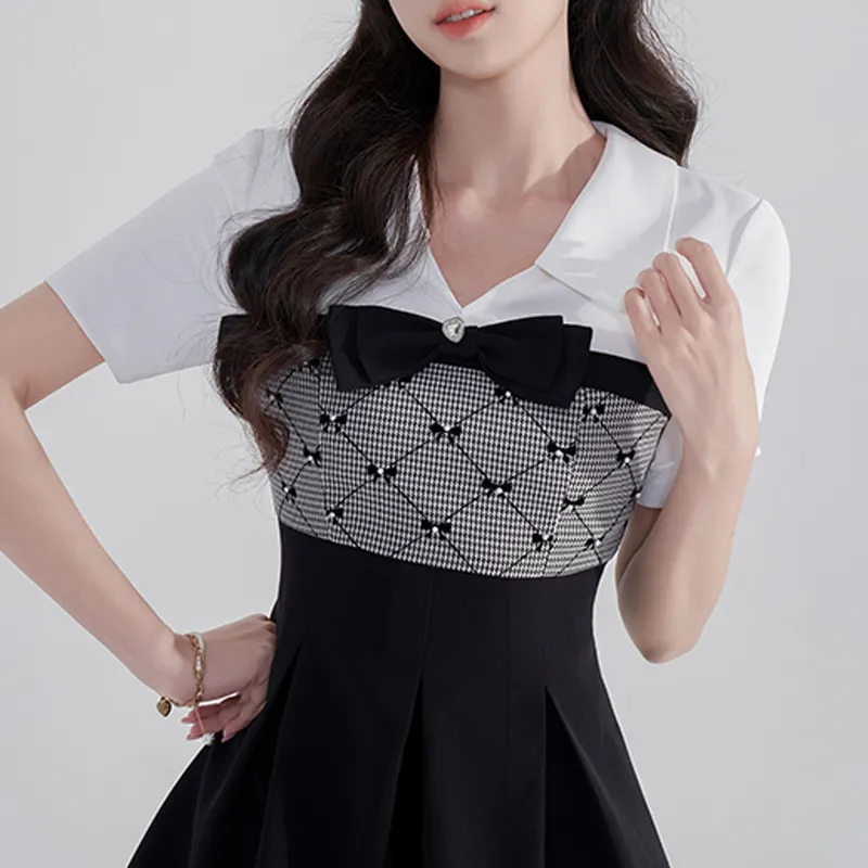 PALGLG Short-Sleeved Dresses Women's Black/White-2
