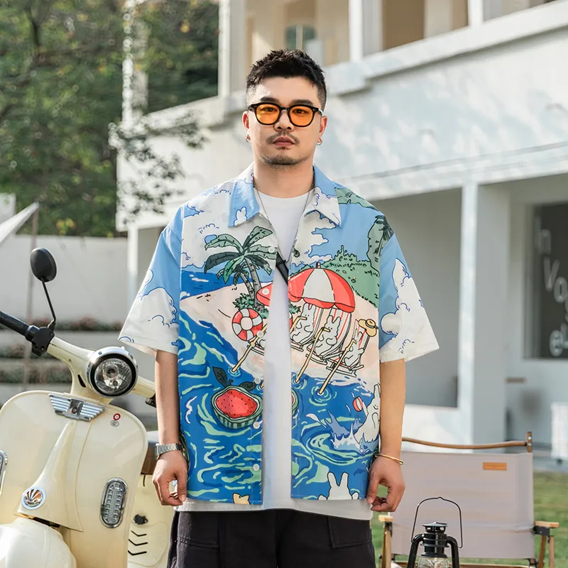 WAYNEXZAVIER Shirts Men Blue-2