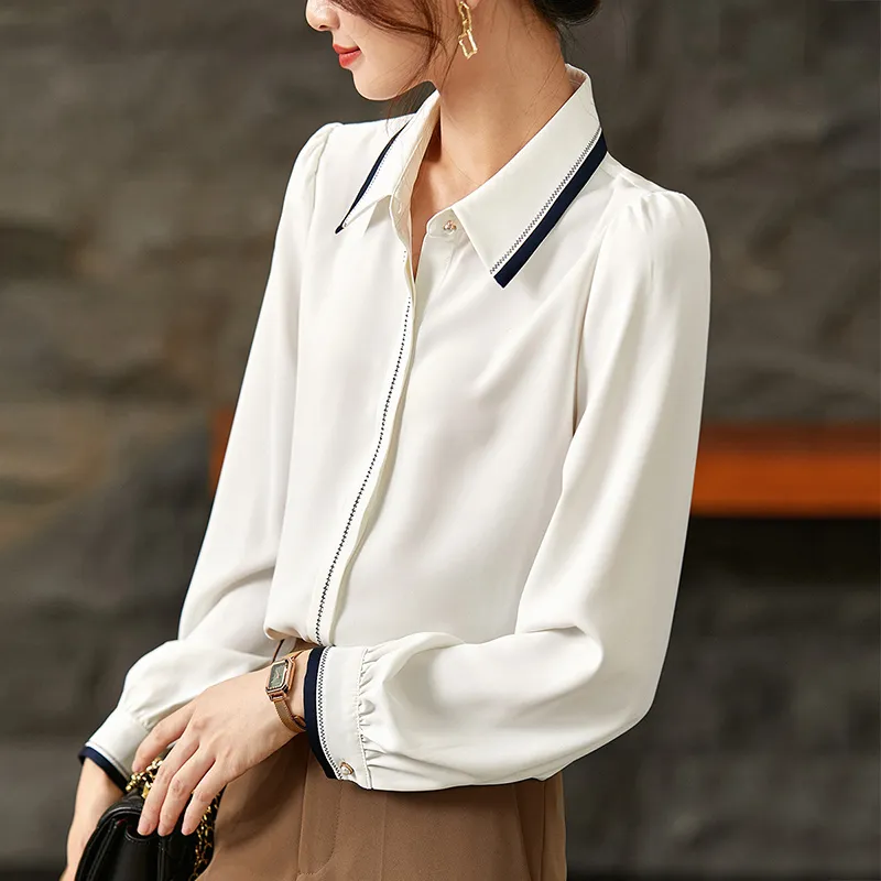 SENTUBILA Chiffon Shirt Women's White-1