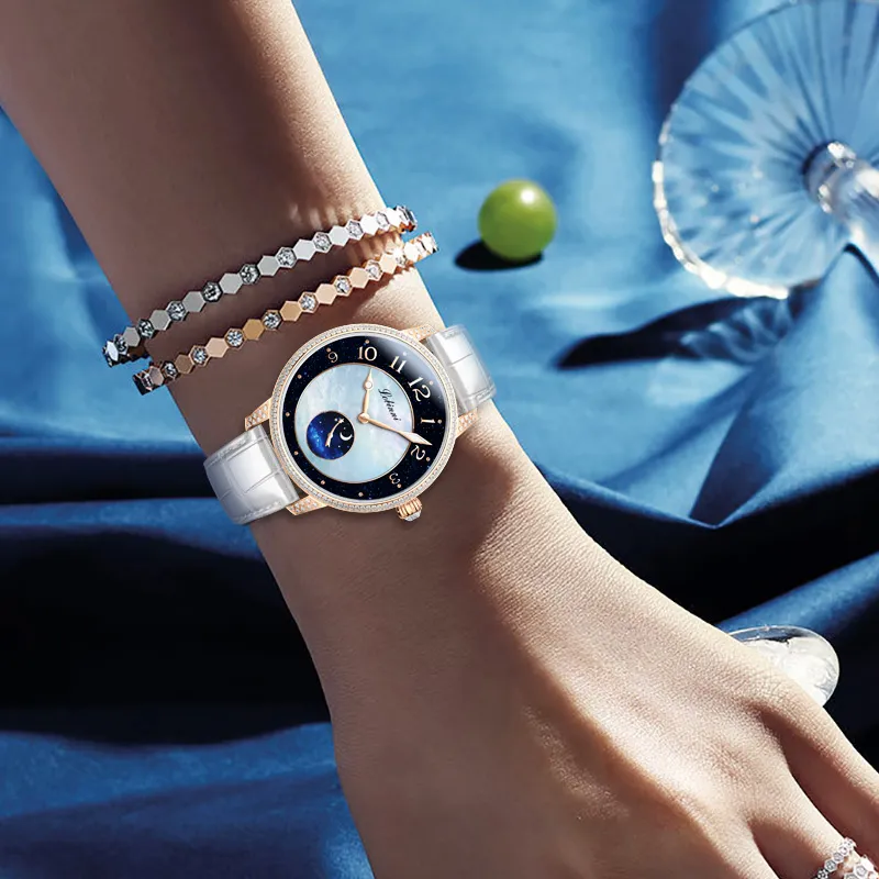 LOBINNI L Automatic Mechanical Movement Watch Women's Watch Mother-of-Pearl Color Watch Dial-1