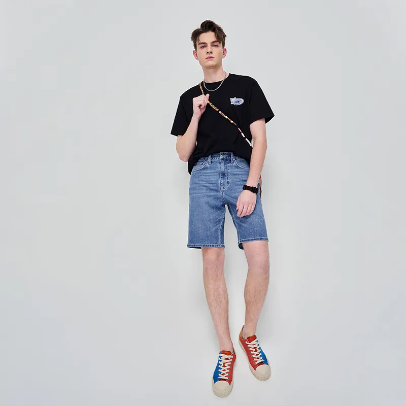 Lee Denim Shorts Men Light Blue-3