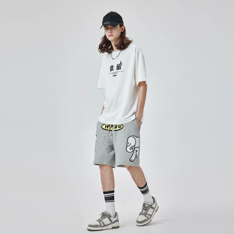 Agaho X Guuka X AGAHO Casual Shorts Unisex Heather Gray-5