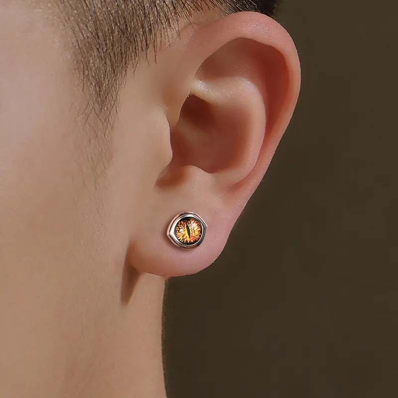 MYSH Colored Glaze Stud Earrings Men's-1