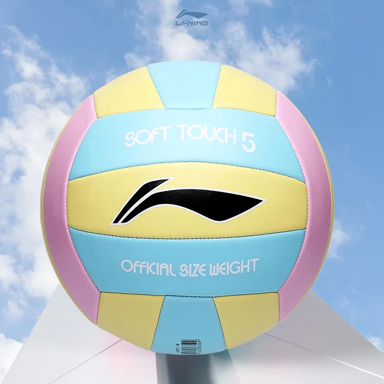 LiNing PVC Size 5 Volleyball Unisex Pink Blue Yellow-2