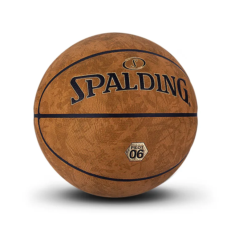 SPALDING Pilot Collection 77 739Y Moisture Absorbing Leather PU Basketball PILOT 06 Brown Size 7 Training Unisex-7