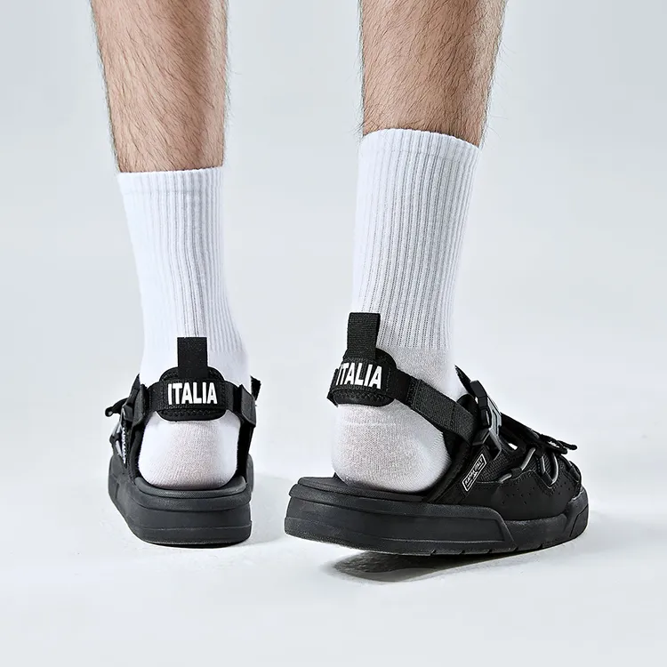 Kappa Slide Slippers Men's Black White-6
