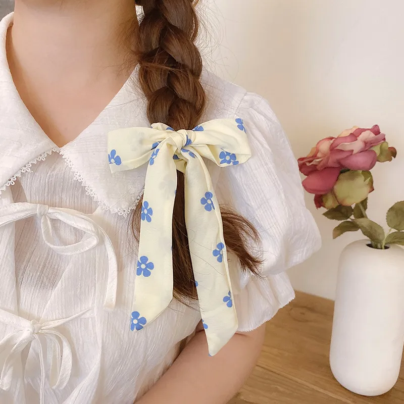 SENDME Hair Ties Women's Cream Bowknot Hair Tie Two Piece Set-3