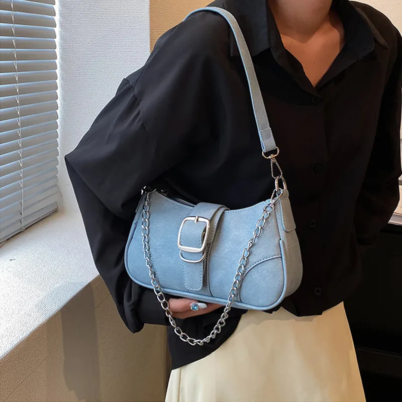 JANE KLAIN PU Small Square Bag Handbag Shoulder Bag Women's Blue/Pink-5