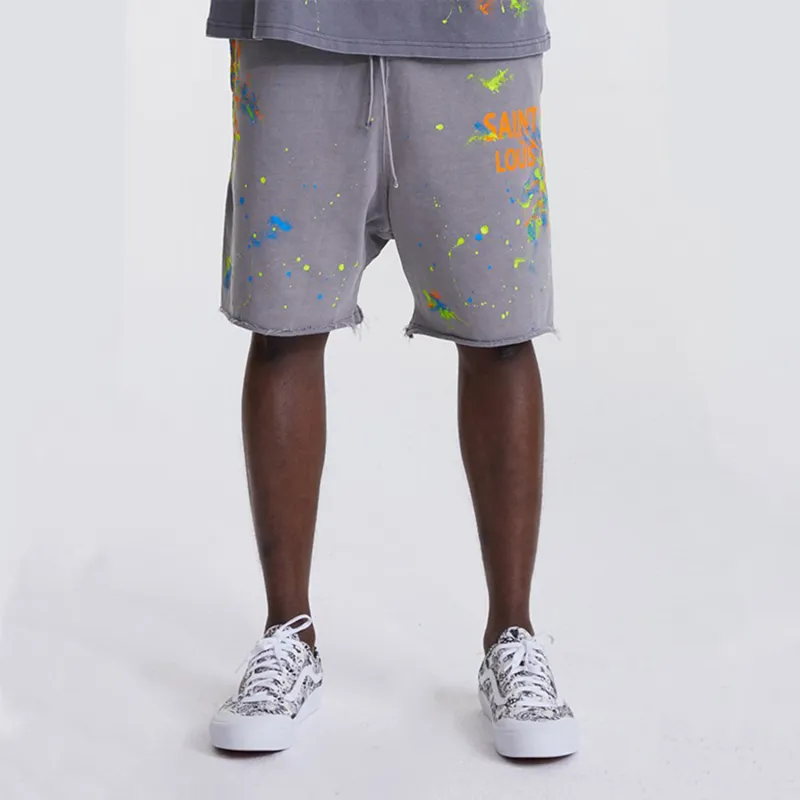 SSSAINT LOUIS Casual Shorts Unisex Washed Gray-1