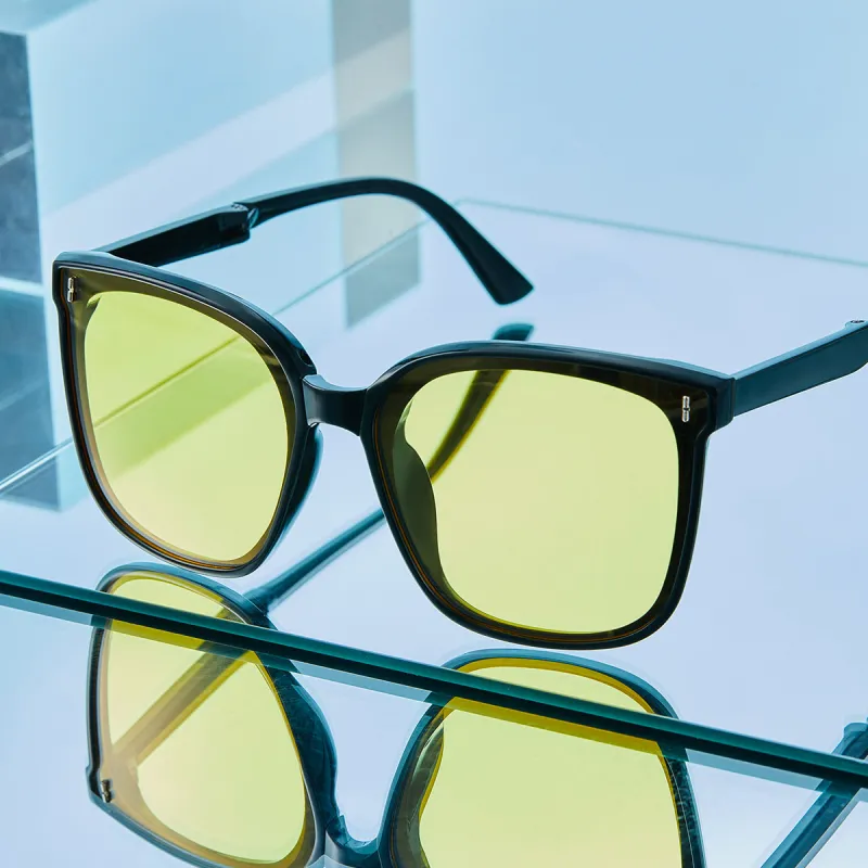 MUYKUY TR/Memory Plastic Square Sunglasses Unisex-19