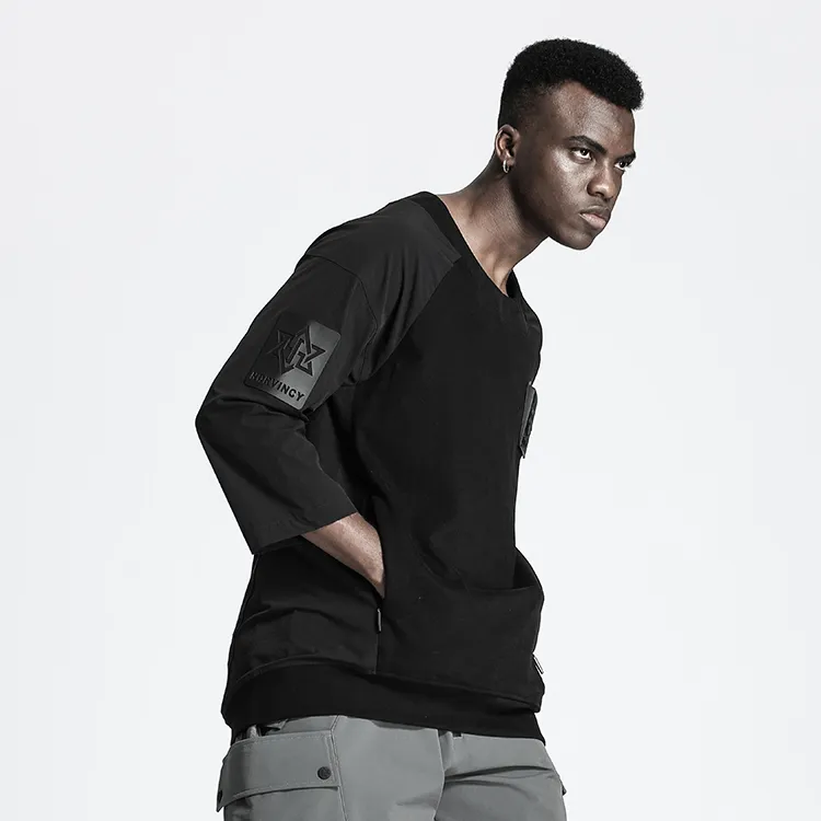 NORVINCY Comfortable And Breathable Sweat Wicking 100% Cotton Heavyweight 3/4 Sleeved T Shirt Unisex-3