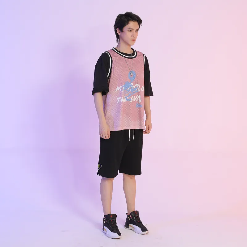 FireMonkey Basketball Jerseys Unisex Pink-4
