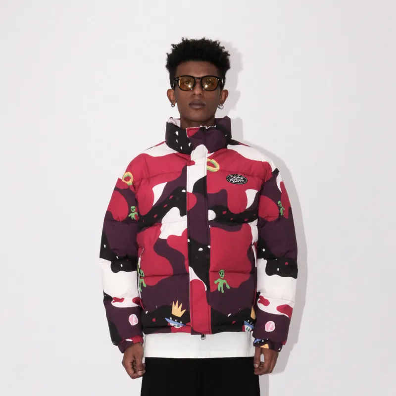 EMPTY REFERENCE Puffer Jacket Unisex Rose Red-2