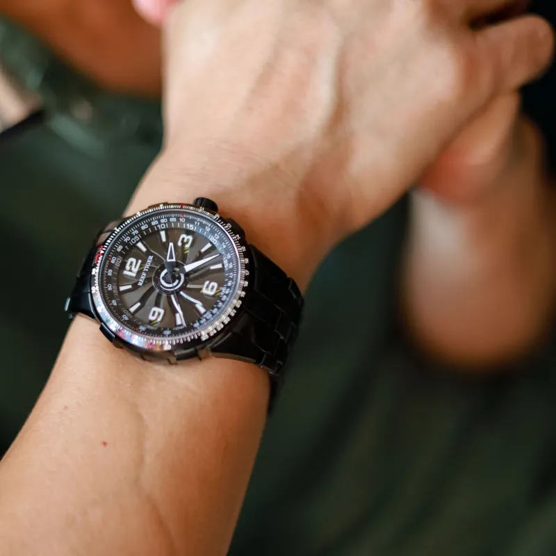 REEF TIGER Aurora Collection Turbine Automatic Mechanical Movement Watch Men's Watches Black Dial RGA3059G H-4