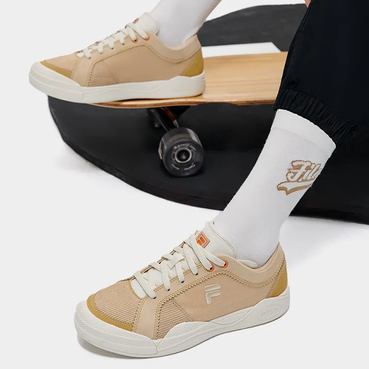 FILA FUSION ATV Anti Slip Wear Resistant Low Top Skateboard Shoes Women's Golden Wheat-8