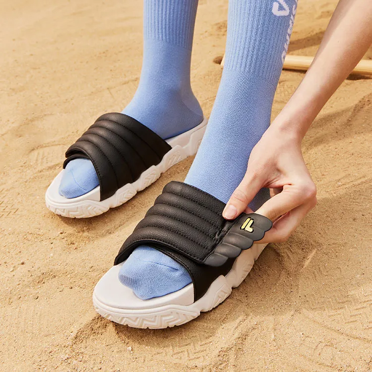 FILA FUSION Barricade Slippers 'Black White' Women's-7