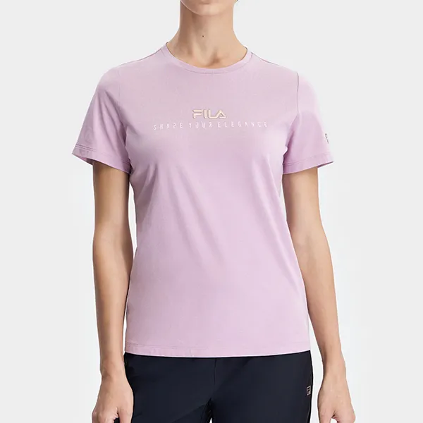 FILA Set-in Sleeve T-Shirt Women's Mountain Berry Pink-3