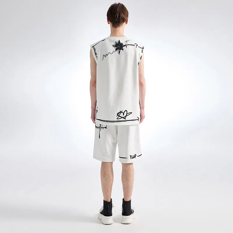 YLDP Casual Shorts Unisex White-4