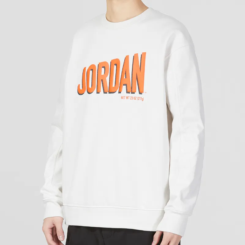 JORDAN Flt Mvp Gfx Flc Crew Sweatshirts Men White-4