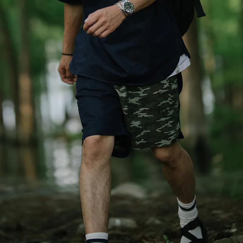 TEKABLU Loose Fit Shorts Men's Denim Blue-4