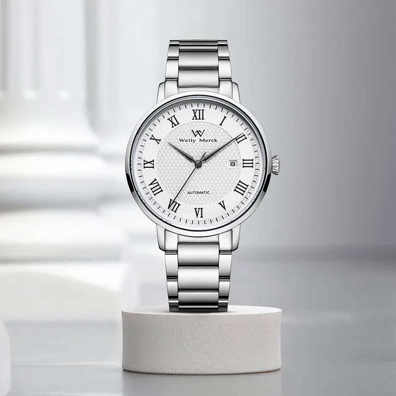Welly Merck Classic Collection Automatic Mechanical Movement Men's Watches Watch 42mm White Dial-2