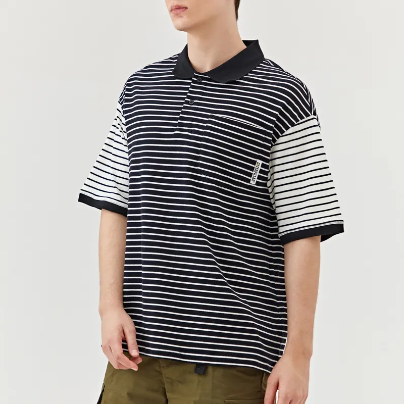 CAT Polo Shirts Unisex Black Stripes-2
