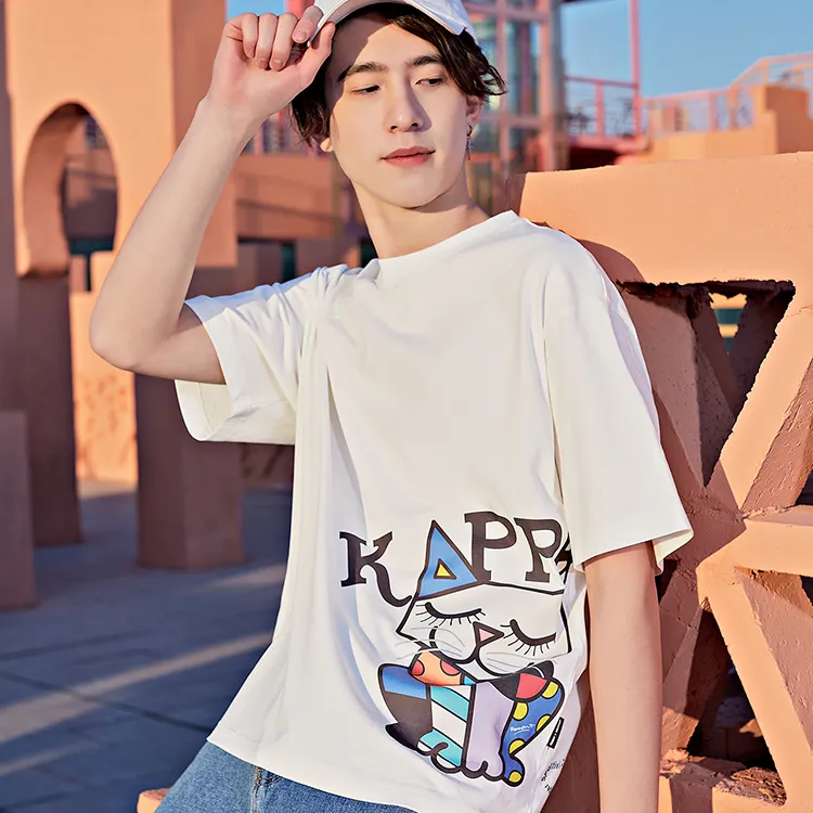 Kappa x Britto Crew Neck Loose Fit Straight Short Sleeved T Shirt Unisex-2