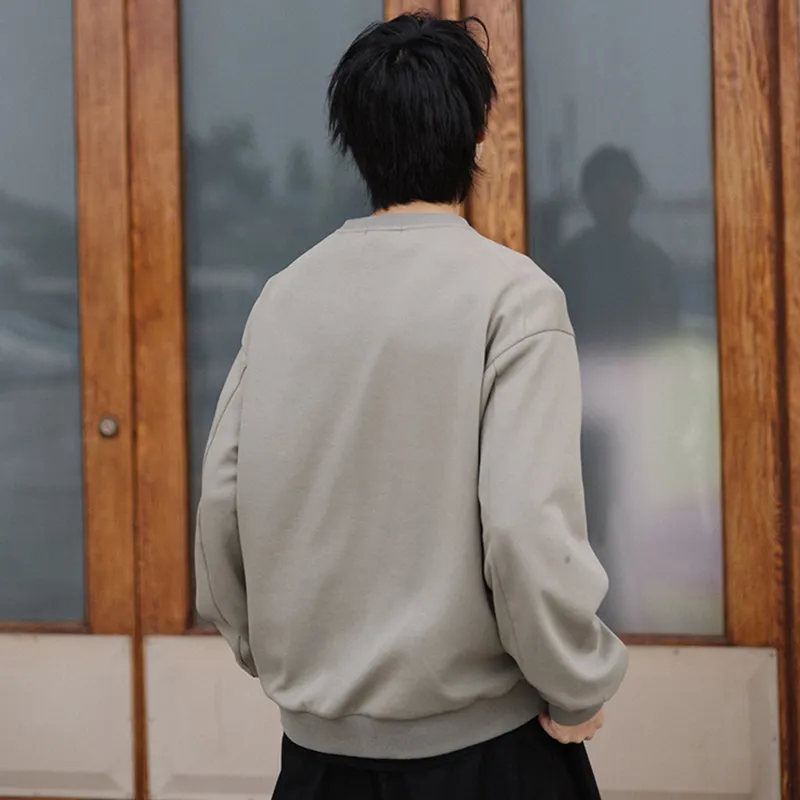 YOSHIYOYI Sweatshirts Men Gray Green-2