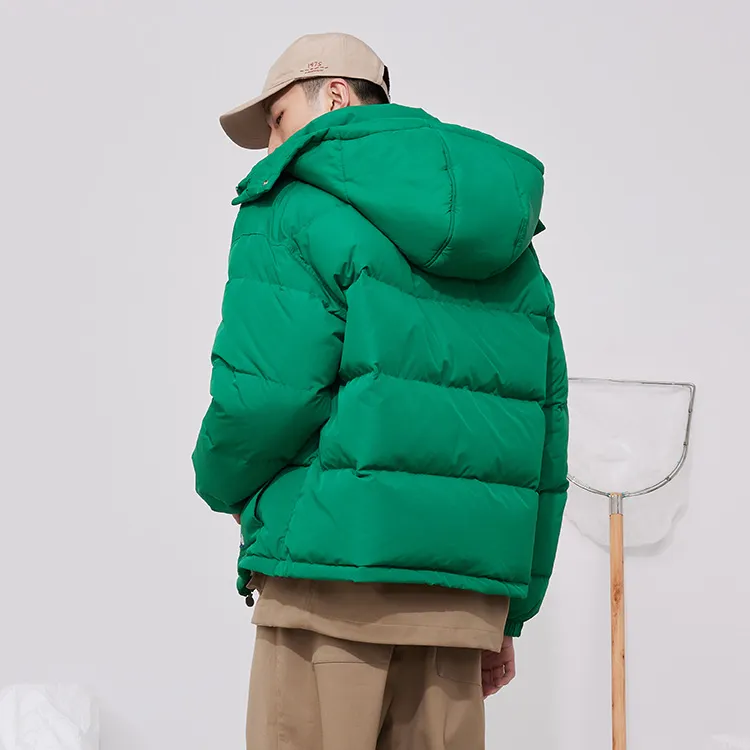 Penfield Solid Color Hooded Down Jacket Unisex Green-3