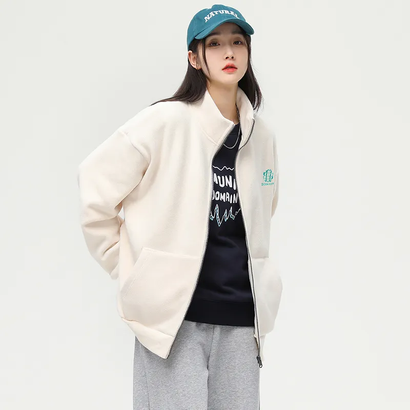 SCRM Stand Collar Loose Fit Cardigan Sweatshirt Unisex-9
