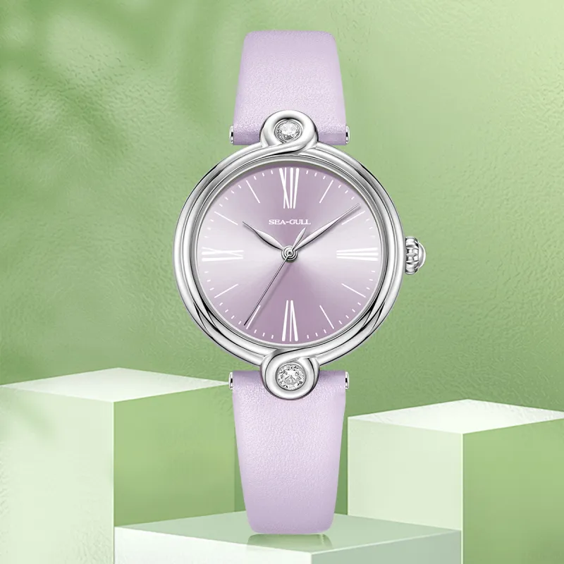 Sea Gull Unlimited Series Automatic Mechanical Movement Leather Strap Watch Women's Watch White Dial-29