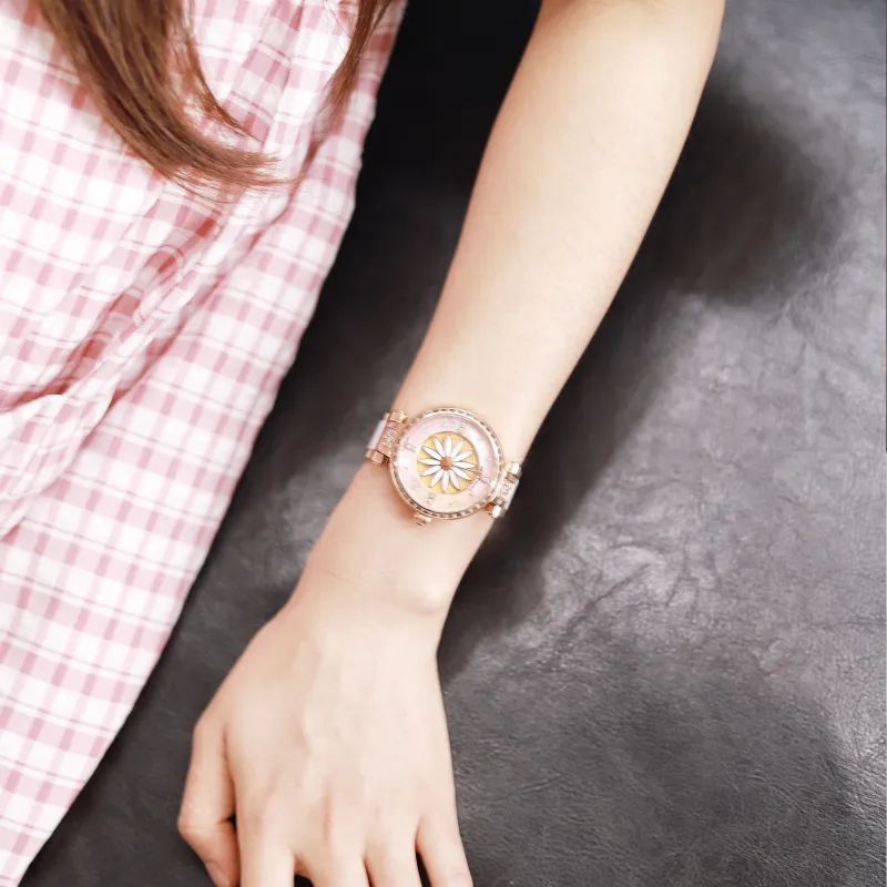 REEF TIGER Automatic Mechanical Movement Watch Women's Watch Pink Watch Dial RGA1599-MF-4